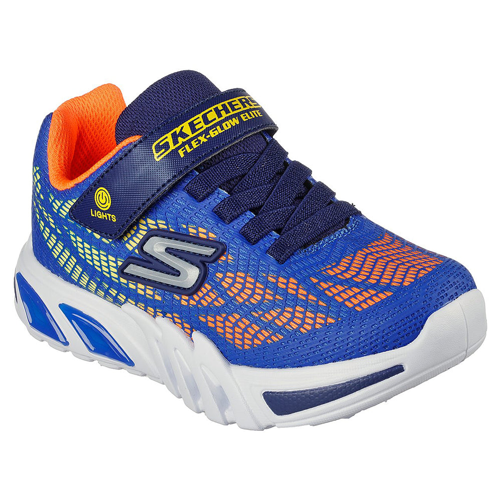 Skechers สเก็ตเชอร์ส รองเท้าเด็กผู้ชาย รองเท้าผ้าใบ Boys S-Lights Flex-Glow Elite Vorlo Shoes - 400137L-RYOR